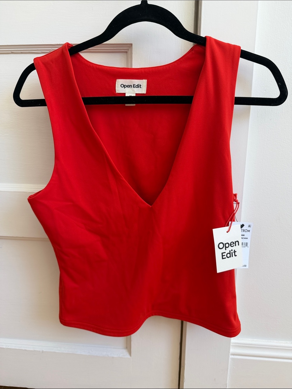 Open Edit Women's V-Neck Red Tank Top